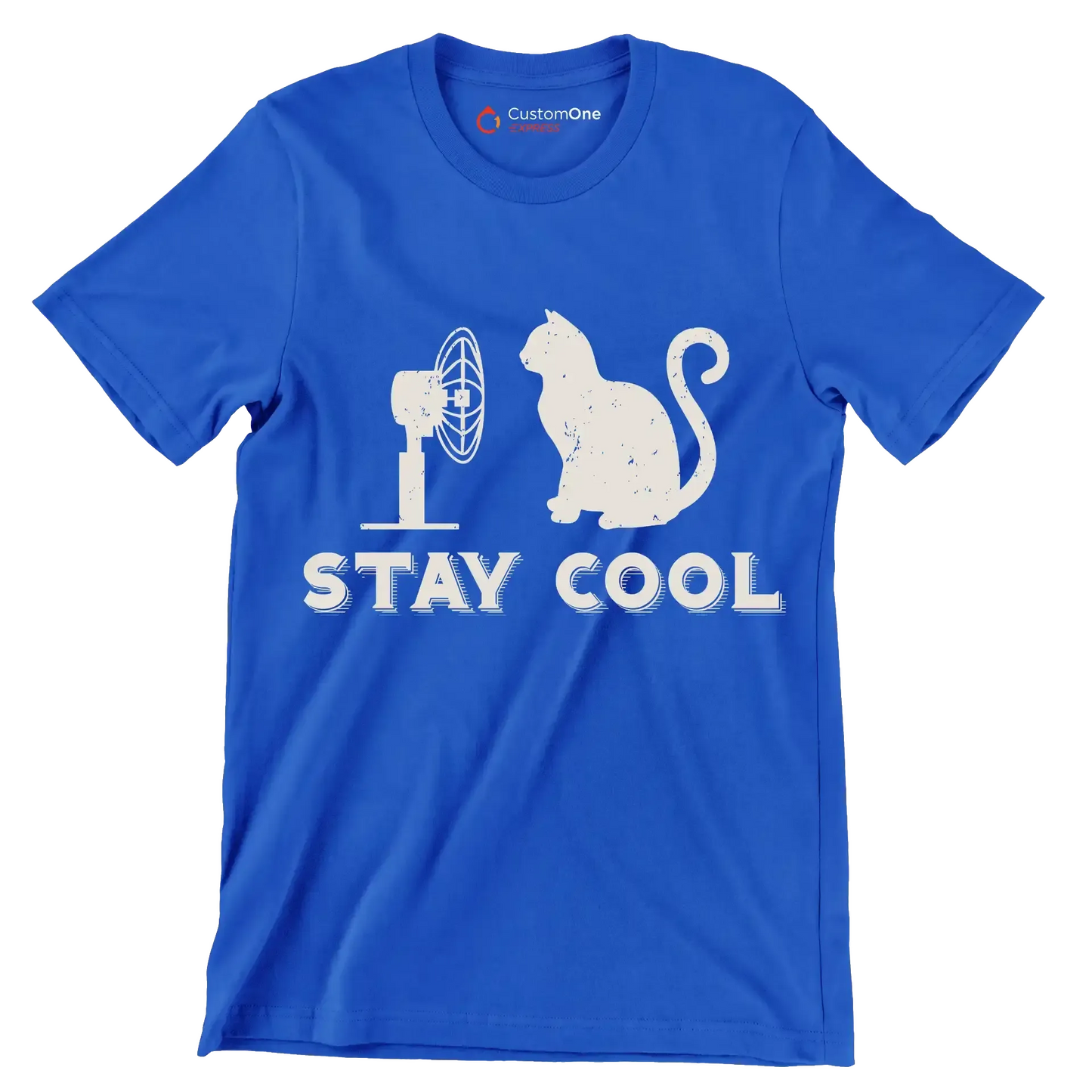 Stay cool - Cat Themed T-Shirt-Blue-S-Custom One Express
