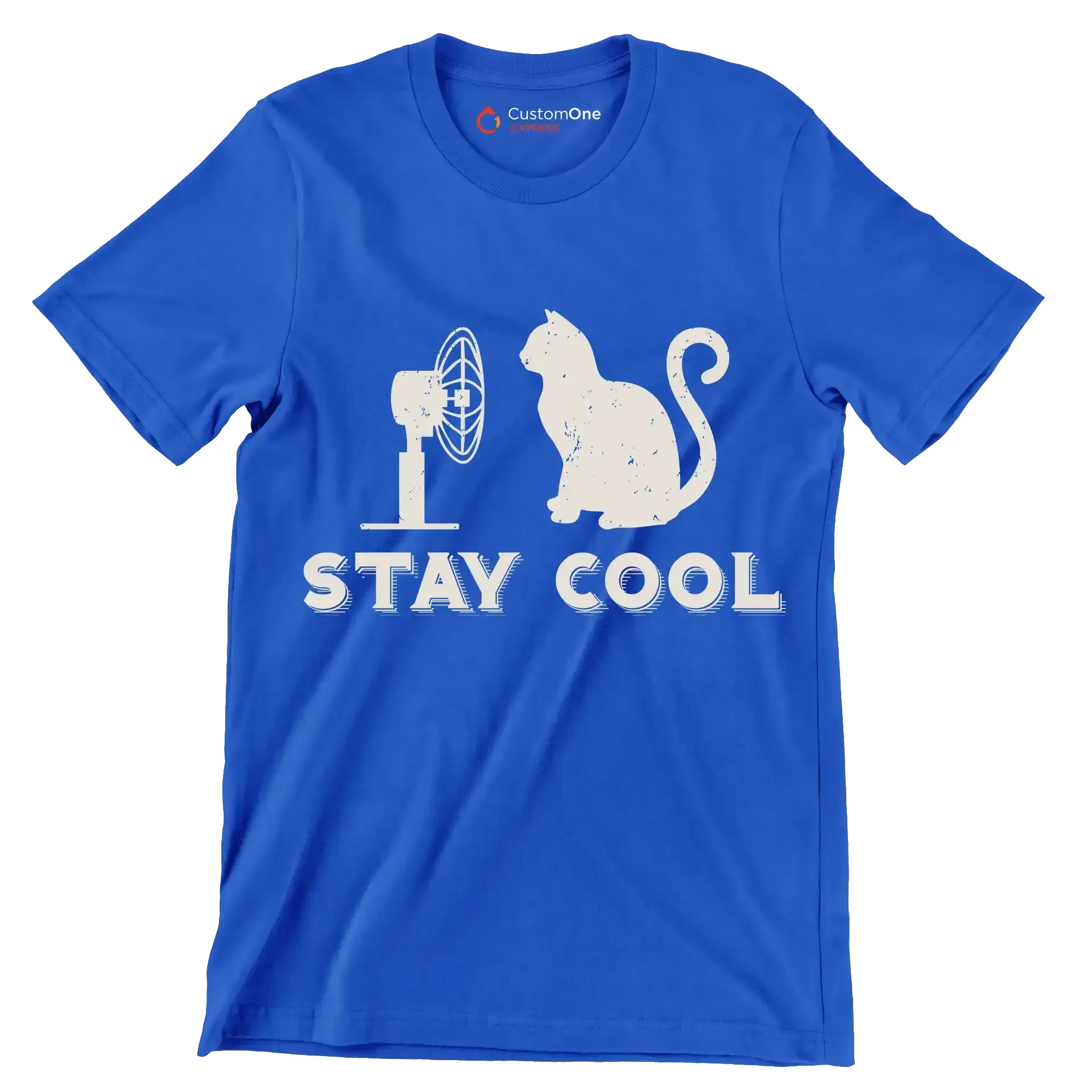 Stay cool - Cat Themed T-Shirt-Blue-S-Custom One Express