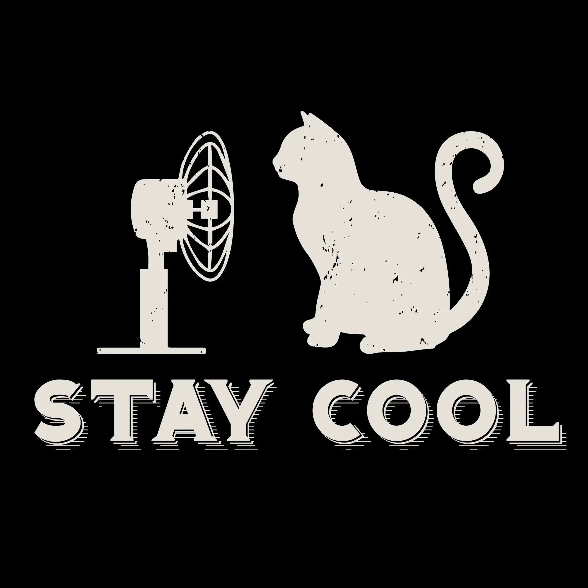 Stay cool - Cat Themed T-Shirt-Black-S-Custom One Express