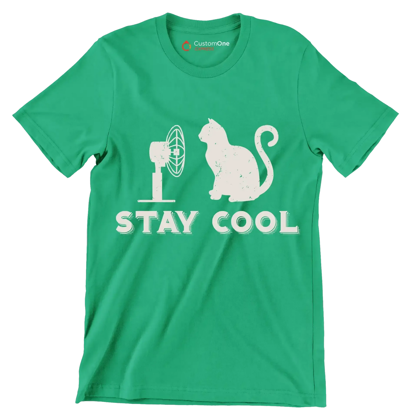 Stay cool - Cat Themed T-Shirt-Green-S-Custom One Express