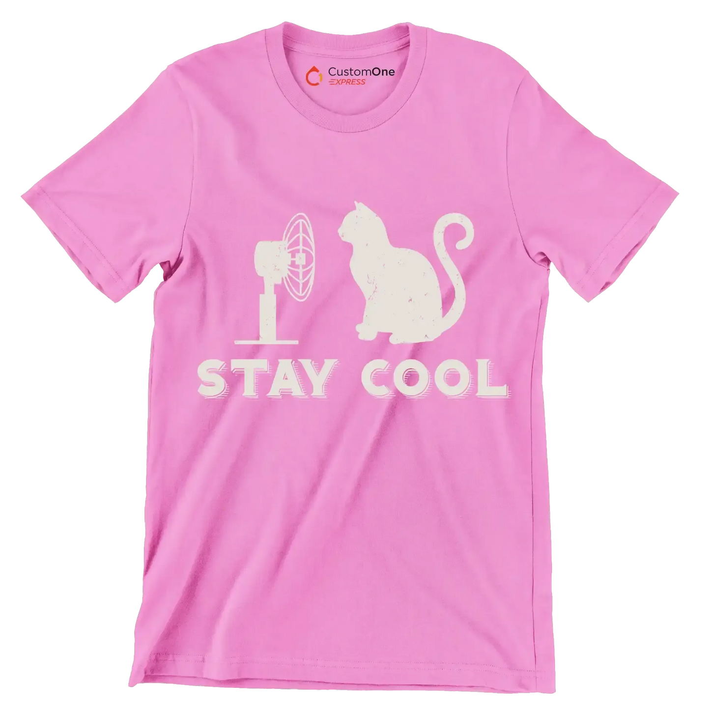 Stay cool - Cat Themed T-Shirt-Pink-S-Custom One Express