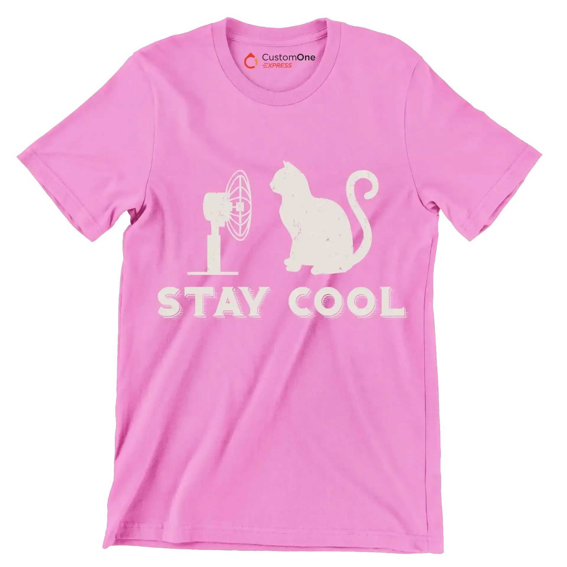 Stay cool - Cat Themed T-Shirt-Pink-S-Custom One Express