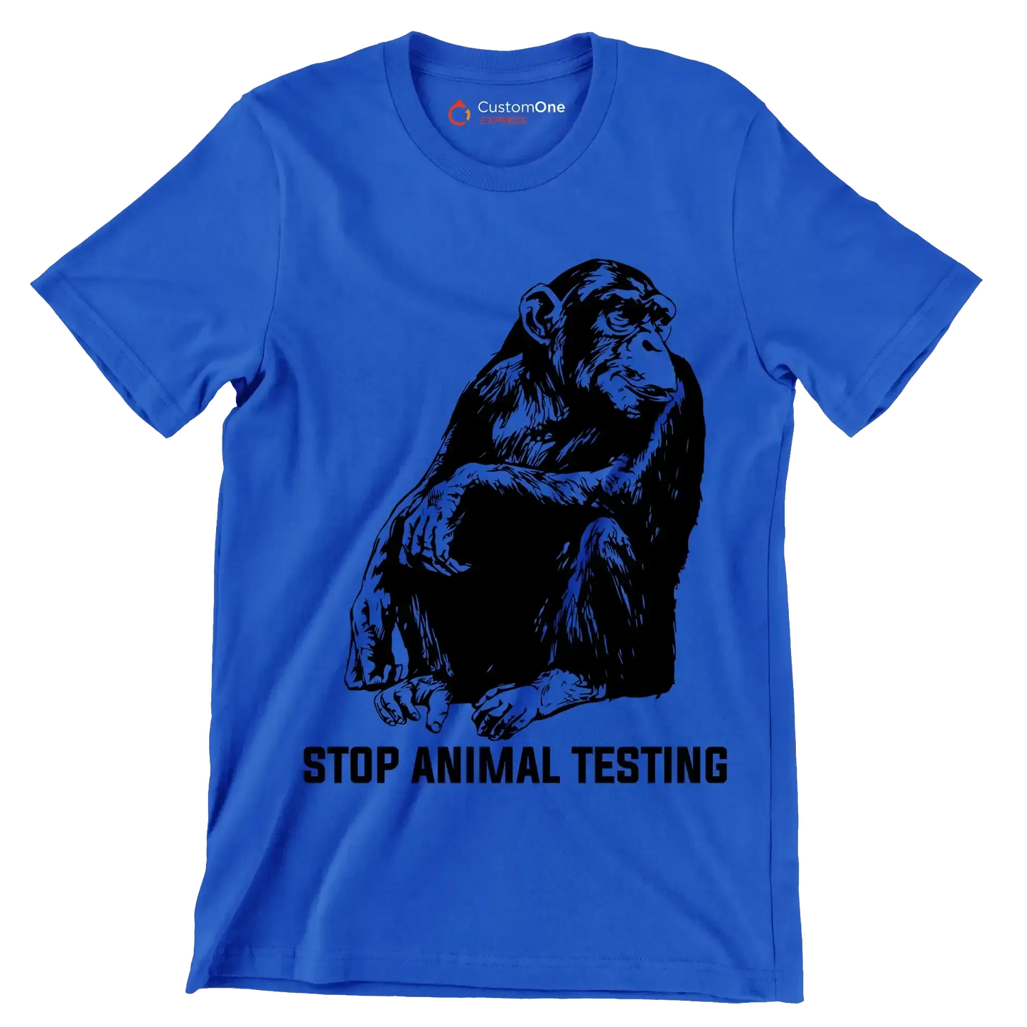 Stop animal testing - Vegan Themed T-Shirt-Blue-S-Custom One Express