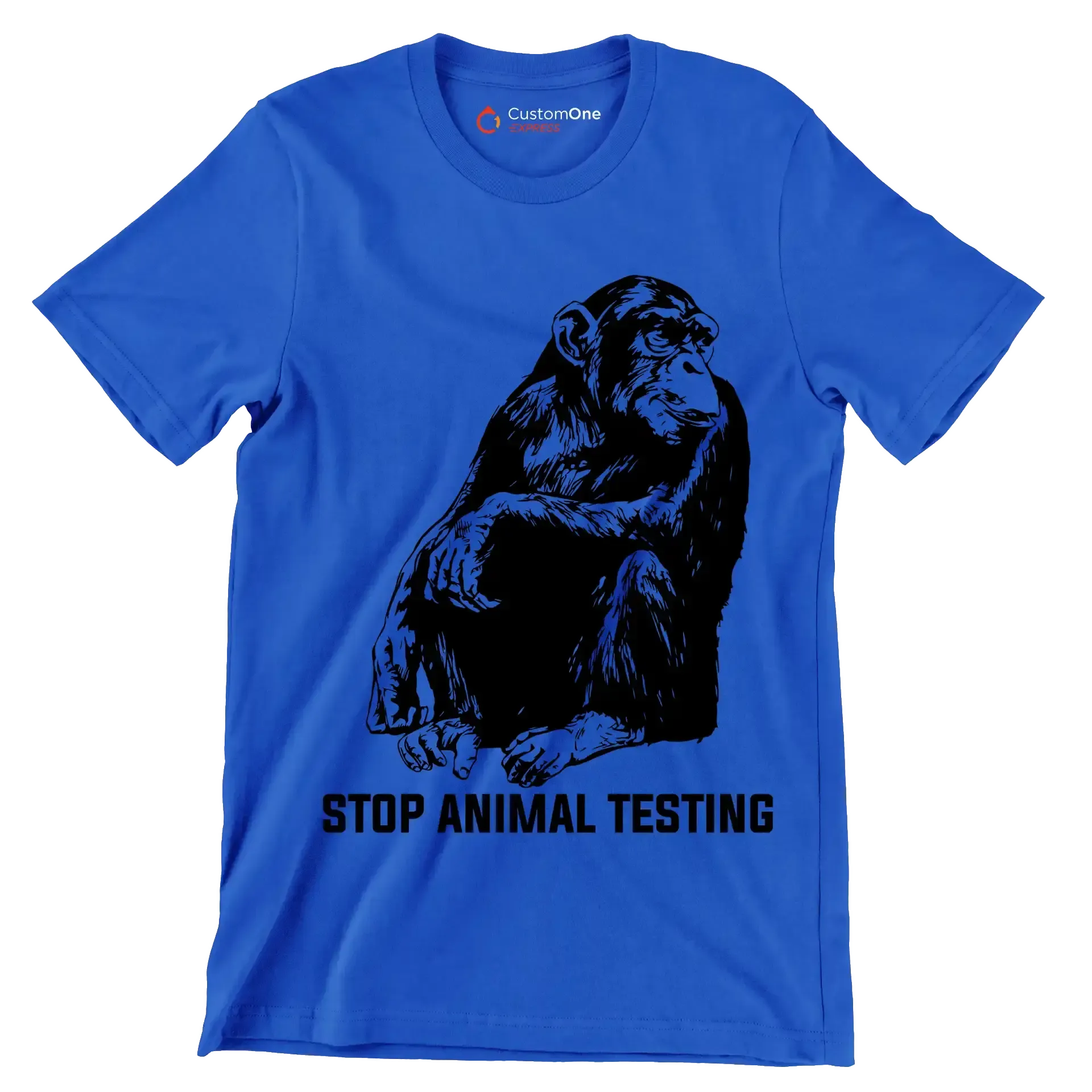 Stop animal testing - Vegan Themed T-Shirt-Blue-S-Custom One Express