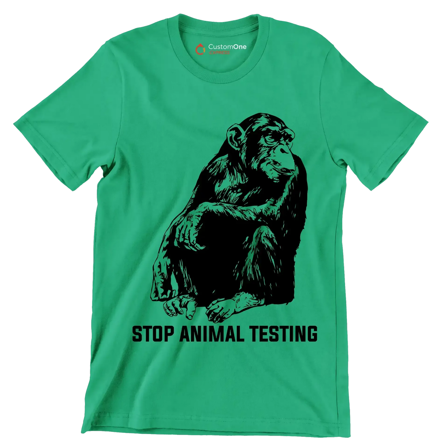 Stop animal testing - Vegan Themed T-Shirt-Green-S-Custom One Express