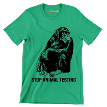 Stop animal testing - Vegan Themed T-Shirt-Green-S-Custom One Express