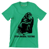 Stop animal testing - Vegan Themed T-Shirt-Green-S-Custom One Express