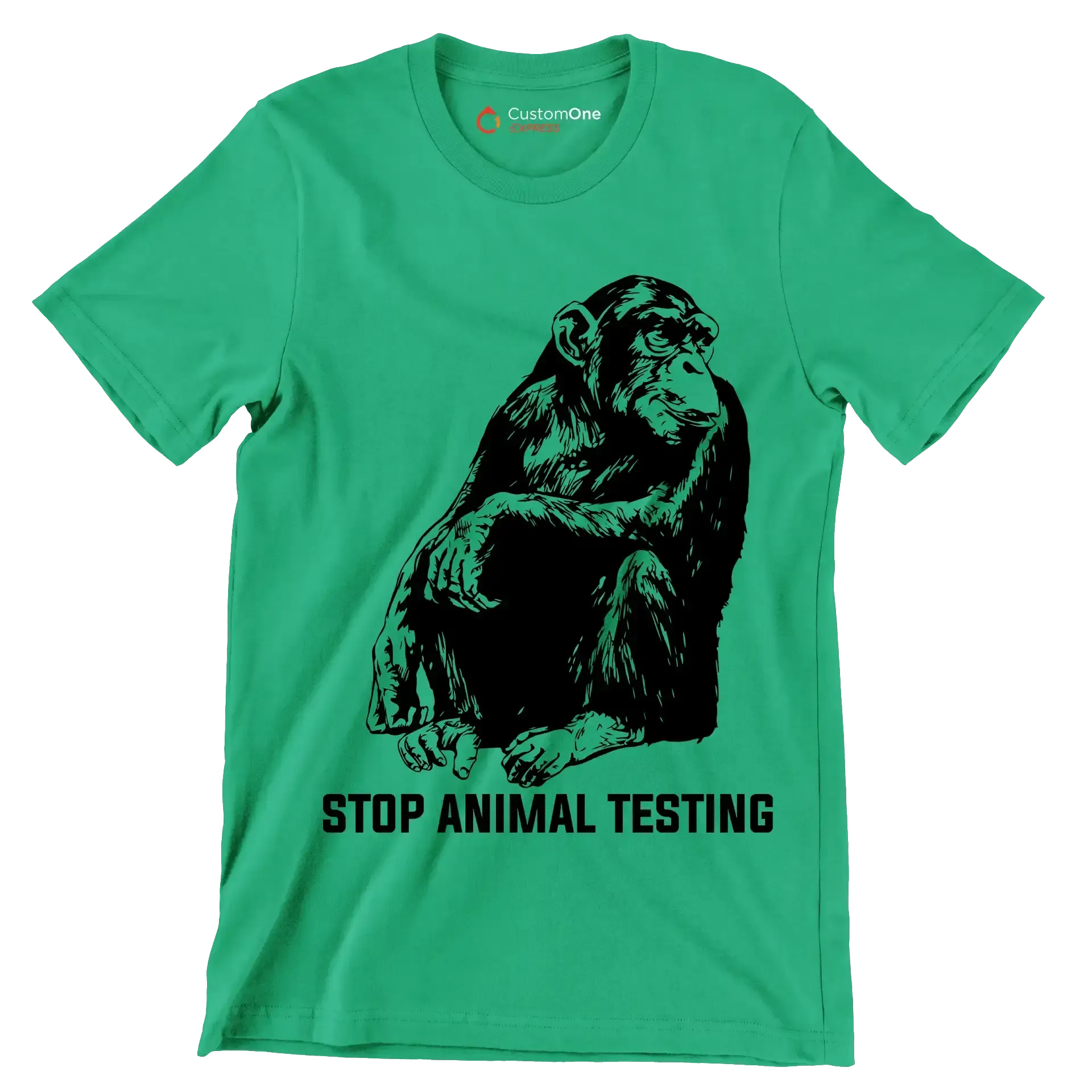 Stop animal testing - Vegan Themed T-Shirt-Green-S-Custom One Express