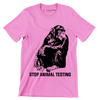 Stop animal testing - Vegan Themed T-Shirt-Pink-S-Custom One Express