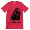 Stop animal testing - Vegan Themed T-Shirt-Red-S-Custom One Express