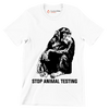 Stop animal testing - Vegan Themed T-Shirt-White-S-Custom One Express