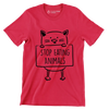 Stop eating animals - Vegan Themed T-Shirt-Red-S-Custom One Express