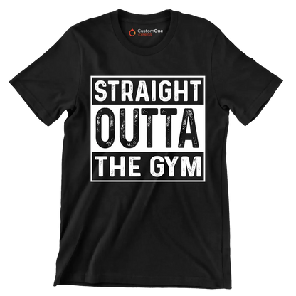 Straight Outta The Gym - Gym Themed T-Shirt-Black-S-Custom One Express