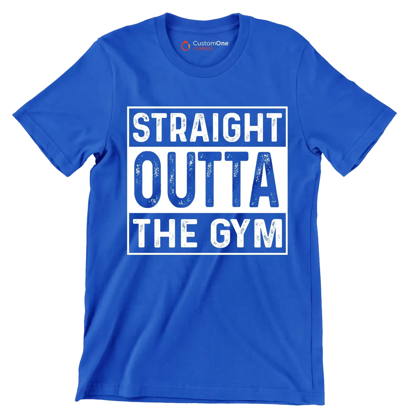 Straight Outta The Gym - Gym Themed T-Shirt-Blue-S-Custom One Express
