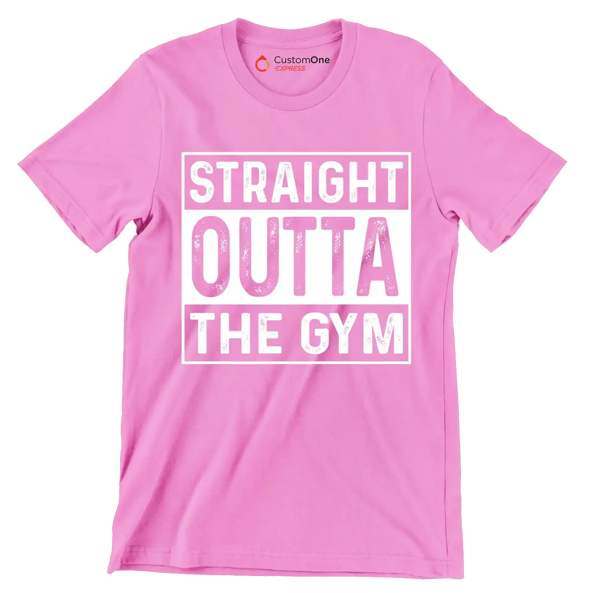 Straight Outta The Gym - Gym Themed T-Shirt-Pink-S-Custom One Express