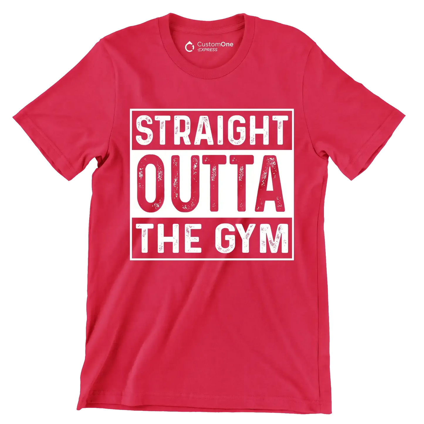 Straight Outta The Gym - Gym Themed T-Shirt-Red-S-Custom One Express
