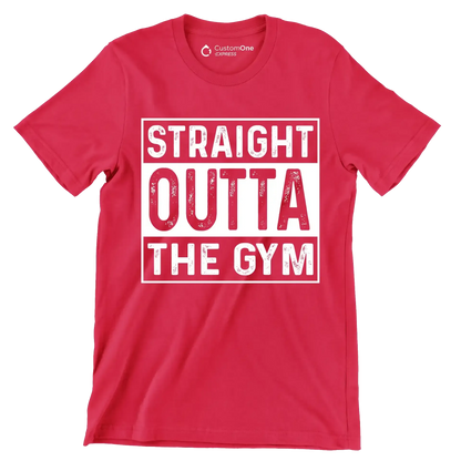 Straight Outta The Gym - Gym Themed T-Shirt-Red-S-Custom One Express