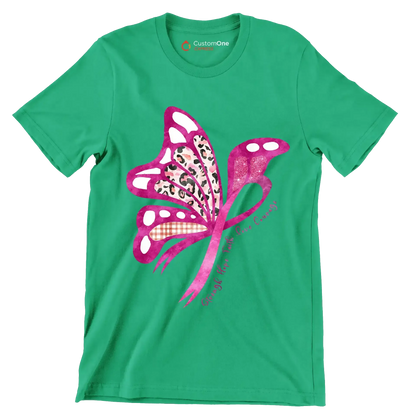 Strength hope faith love courage - Breast Cancer Awareness T-Shirt-Green-S-Custom One Express