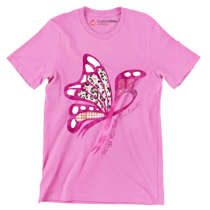 Strength hope faith love courage - Breast Cancer Awareness T-Shirt-Pink-S-Custom One Express