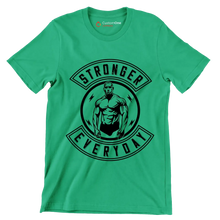 Stronger Everyday - Gym Themed T-Shirt-Green-S-Custom One Express