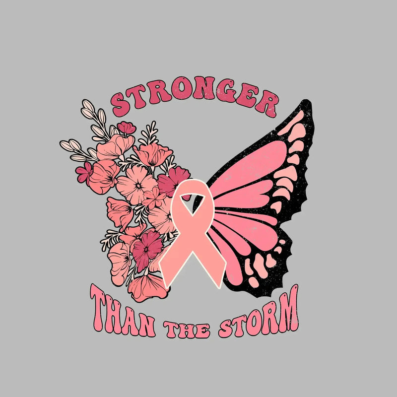 Stronger than the storm - Breast Cancer Awareness T-Shirt-Black-S-Custom One Express