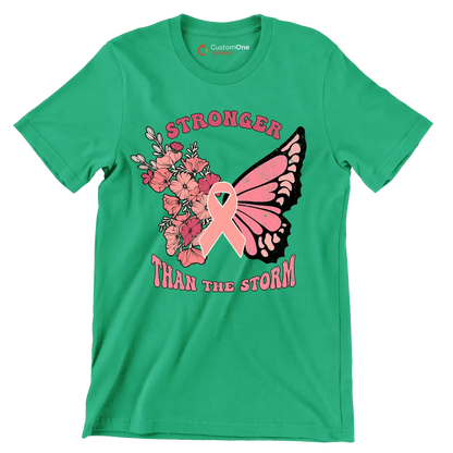 Stronger than the storm - Breast Cancer Awareness T-Shirt-Green-S-Custom One Express