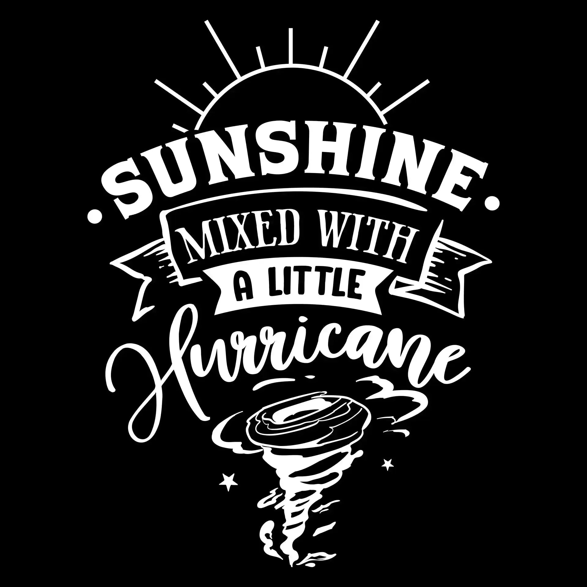 Sunshine mixed with a little hurricane - Sarcasm Themed T-Shirt-Black-S-Custom One Express