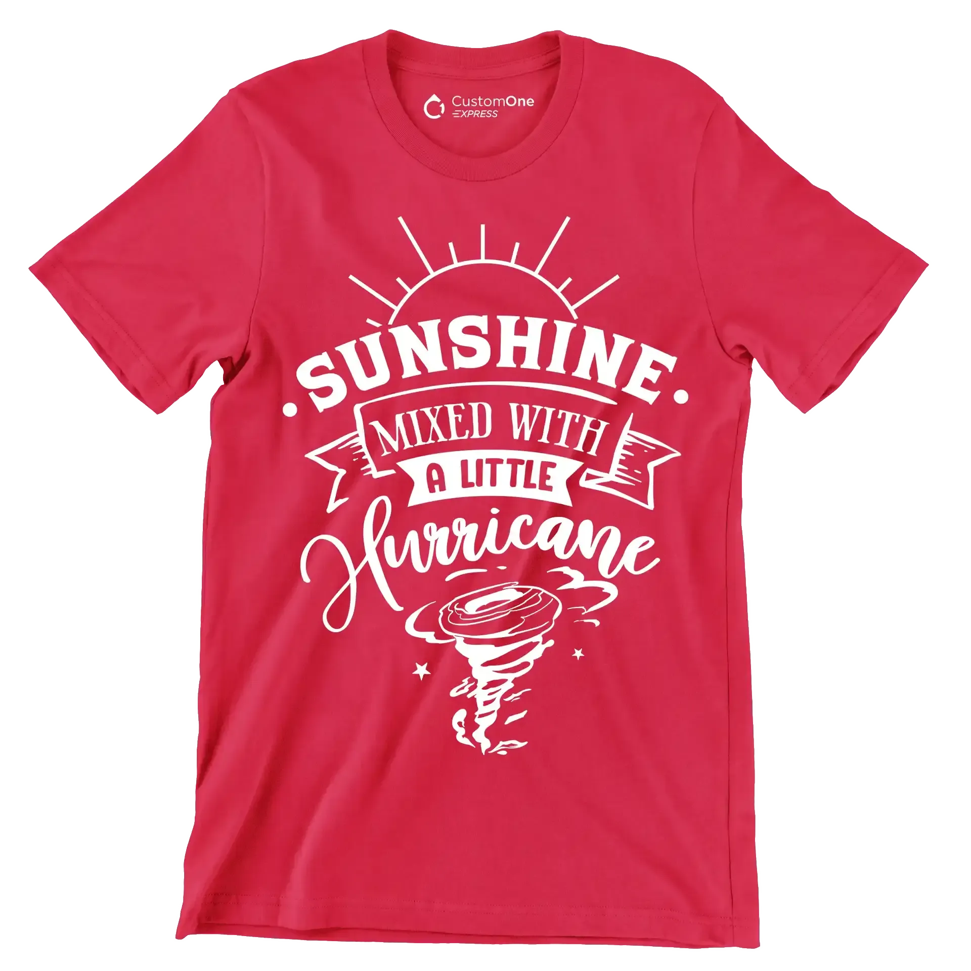 Sunshine mixed with a little hurricane - Sarcasm Themed T-Shirt-Red-S-Custom One Express