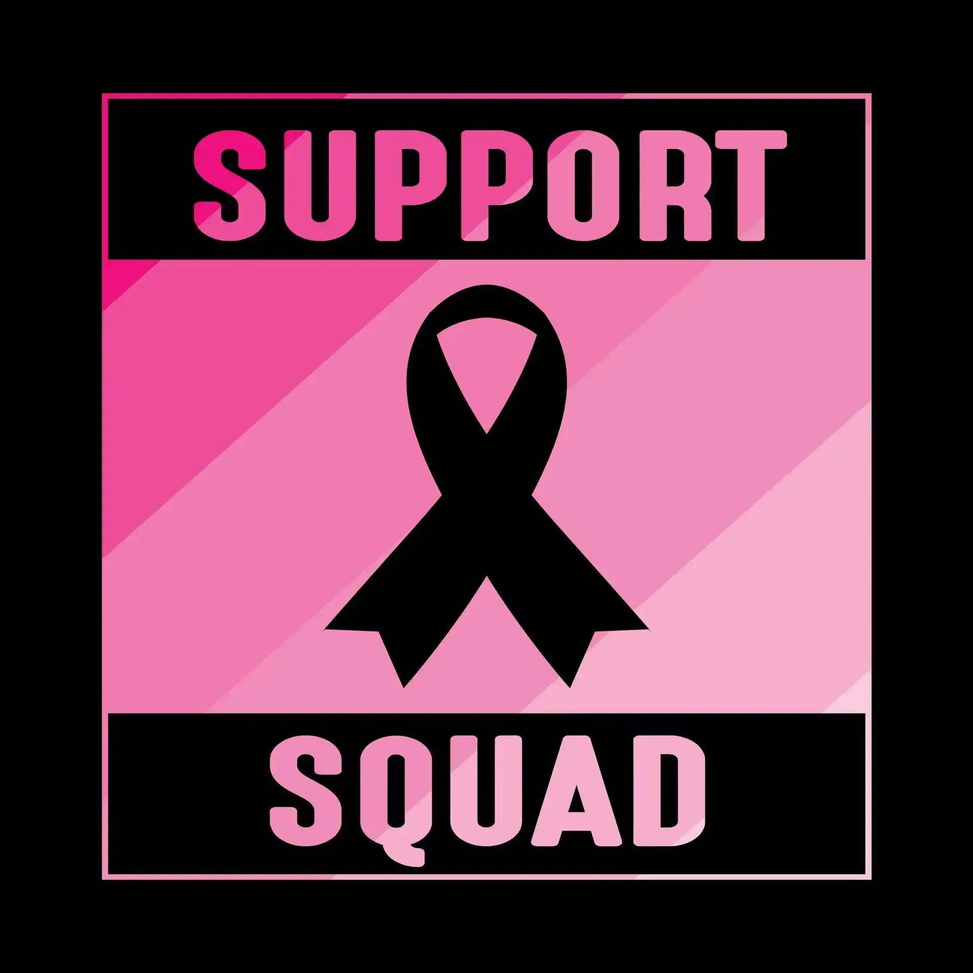 Support Squad - Breast Cancer Awareness T-Shirt-Black-S-Custom One Express