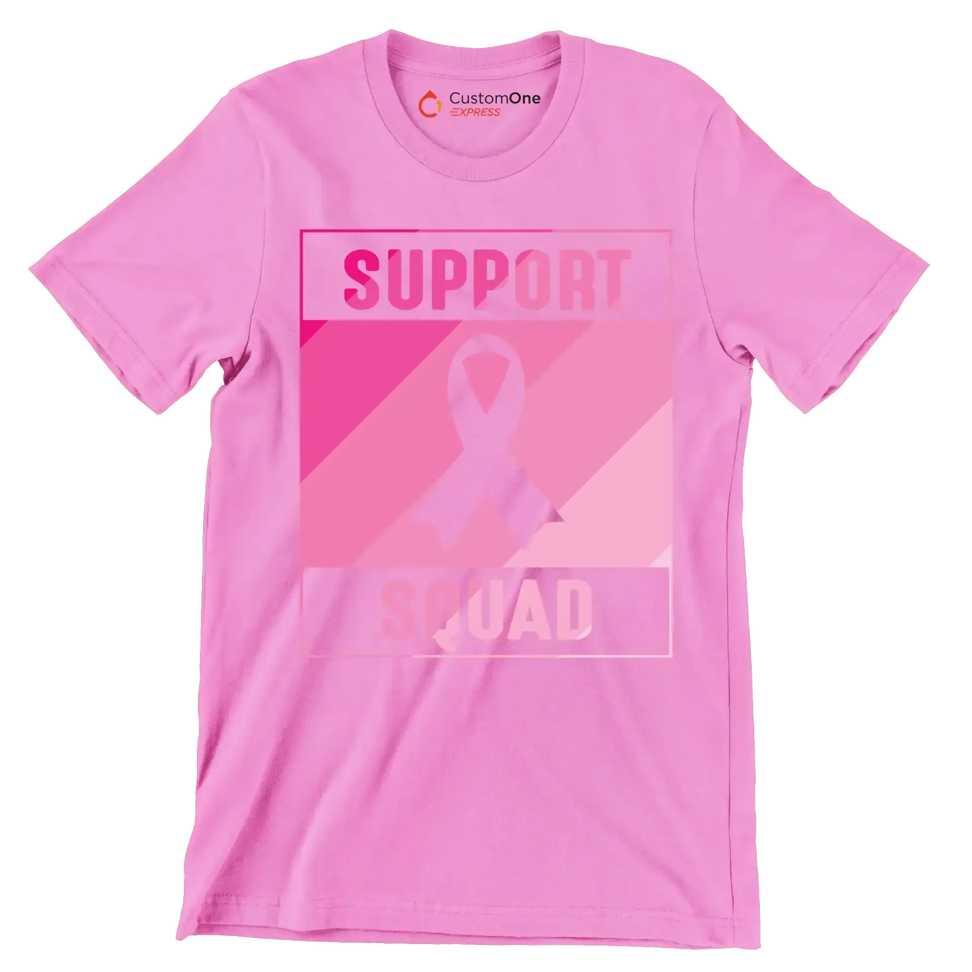 Support Squad - Breast Cancer Awareness T-Shirt-Pink-S-Custom One Express