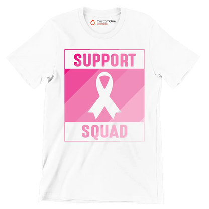 Support Squad - Breast Cancer Awareness T-Shirt-White-S-Custom One Express