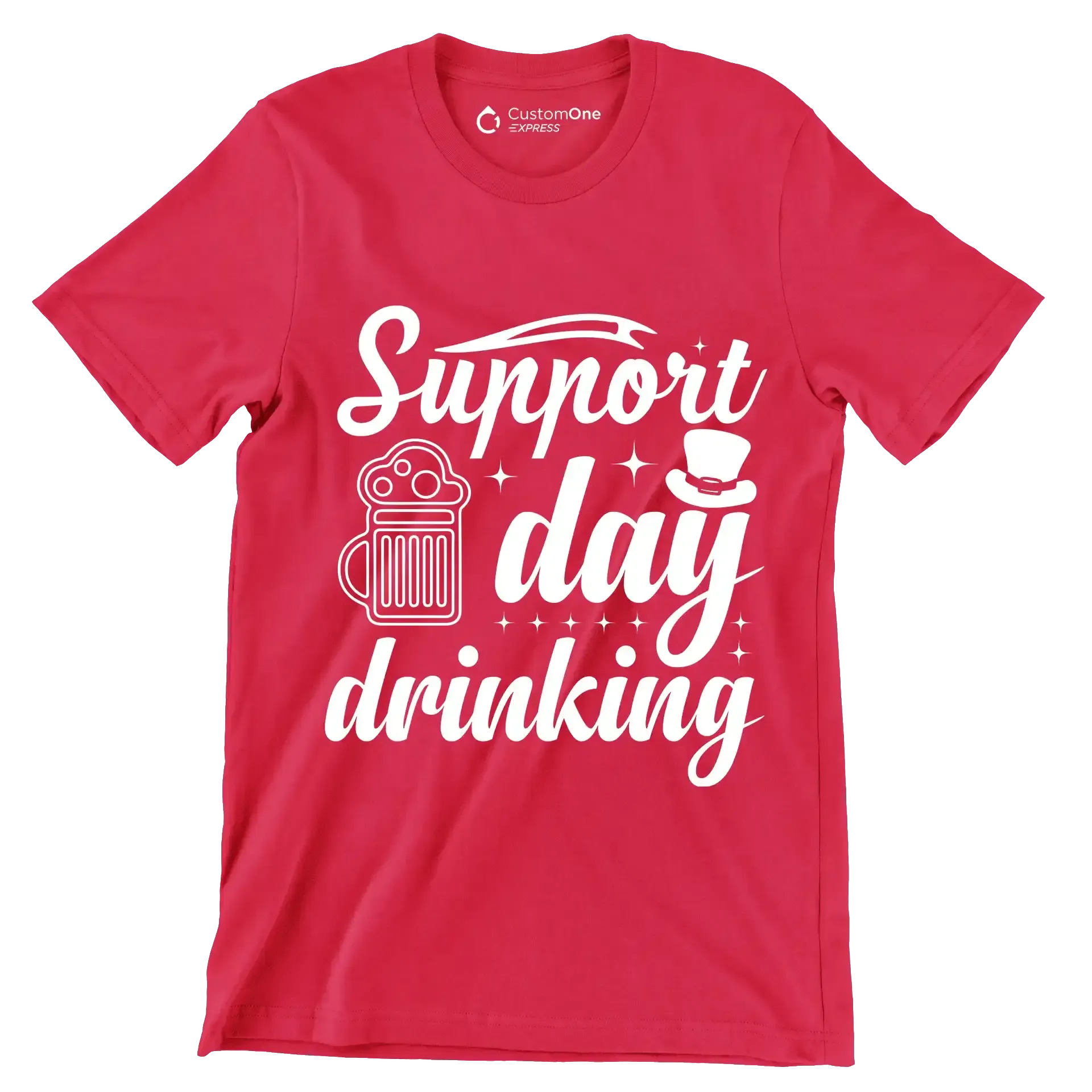 Support day drinking - St. Patrick's Day T-Shirt-Red-S-Custom One Express