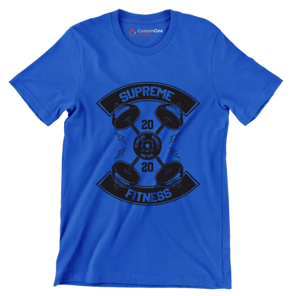 Supreme Fitness 20 20 Barbell 15.9 Kilos 35 Lbs - Gym Themed T-Shirt-Blue-S-Custom One Express