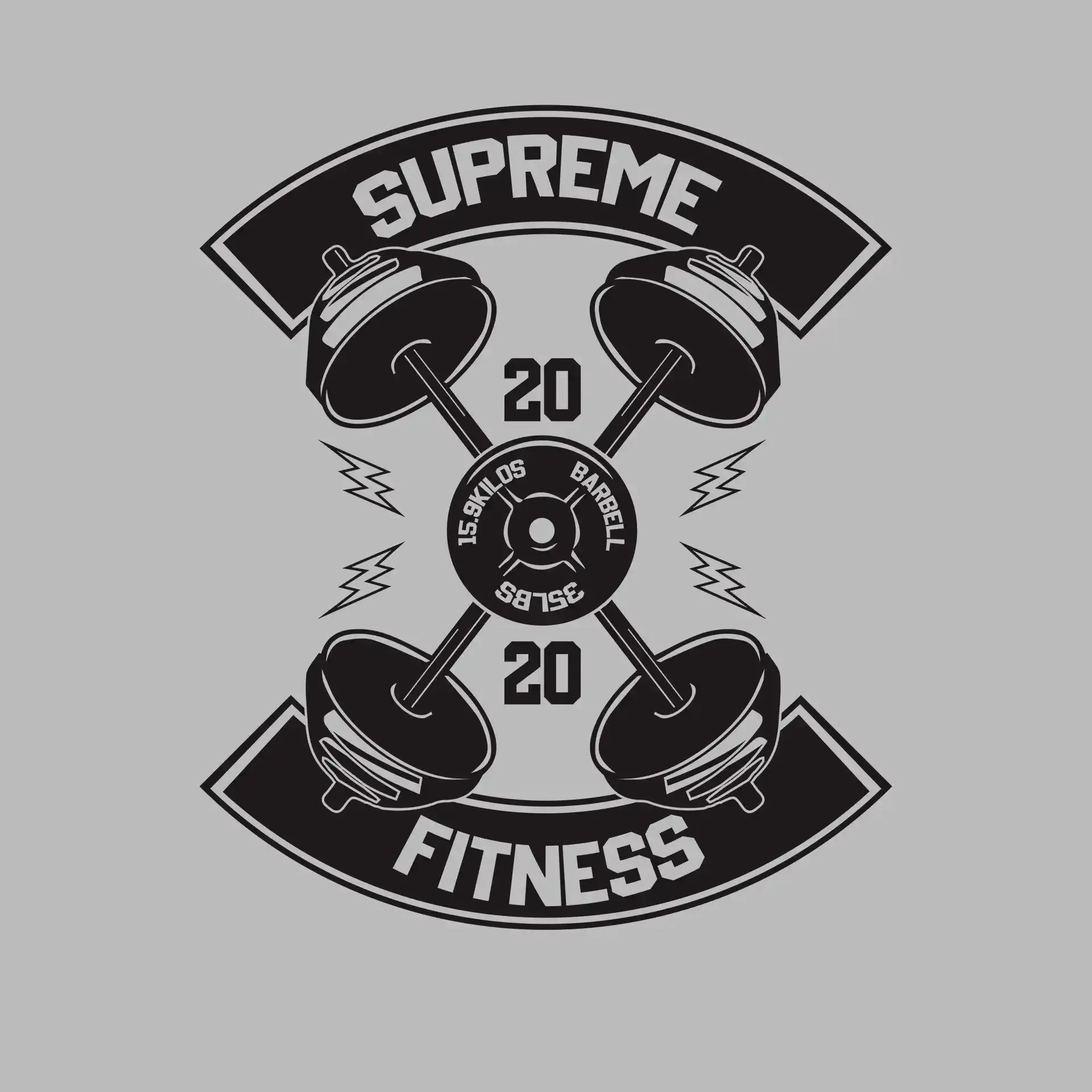Supreme Fitness 20 20 Barbell 15.9 Kilos 35 Lbs - Gym Themed T-Shirt-Blue-S-Custom One Express