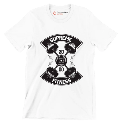 Supreme Fitness 20 20 Barbell 15.9 Kilos 35 Lbs - Gym Themed T-Shirt-White-S-Custom One Express