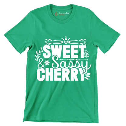 Sweet & sassy cherry - Sarcasm Themed T-Shirt-Green-S-Custom One Express