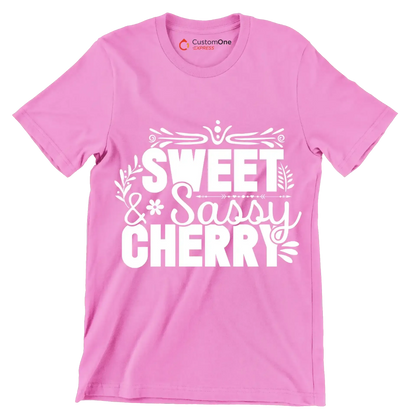 Sweet & sassy cherry - Sarcasm Themed T-Shirt-Pink-S-Custom One Express