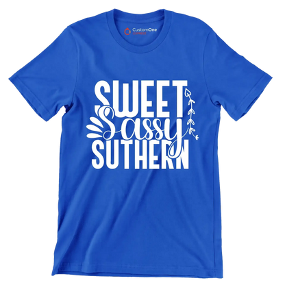 Sweet sassy southern - Sarcasm Themed T-Shirt-Blue-S-Custom One Express