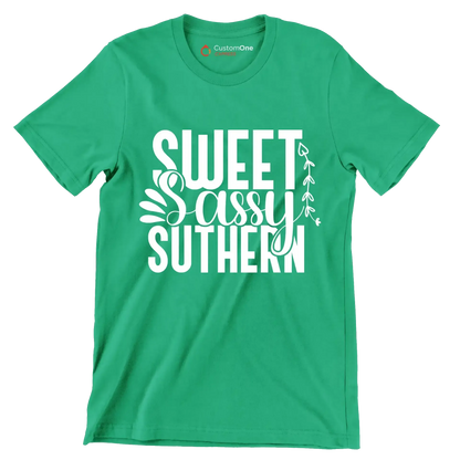 Sweet sassy southern - Sarcasm Themed T-Shirt-Green-S-Custom One Express