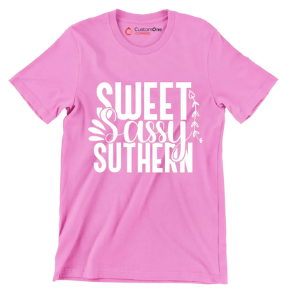 Sweet sassy southern - Sarcasm Themed T-Shirt-Pink-S-Custom One Express