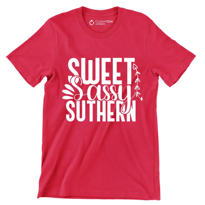 Sweet sassy southern - Sarcasm Themed T-Shirt-Red-S-Custom One Express