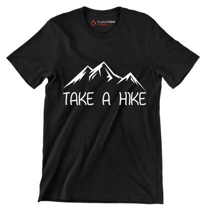 TAKE A HIKE - Hiking Themed T-Shirt-Black-S-Custom One Express