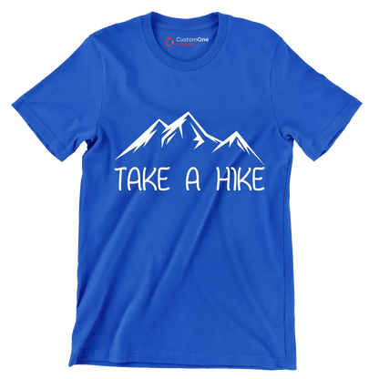 TAKE A HIKE - Hiking Themed T-Shirt-Blue-S-Custom One Express