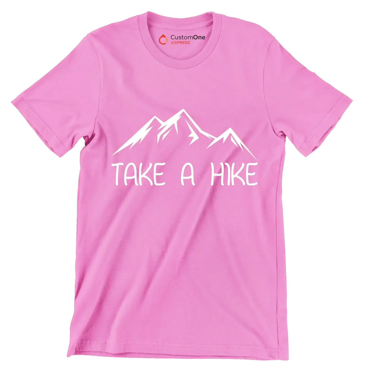 TAKE A HIKE - Hiking Themed T-Shirt-Pink-S-Custom One Express