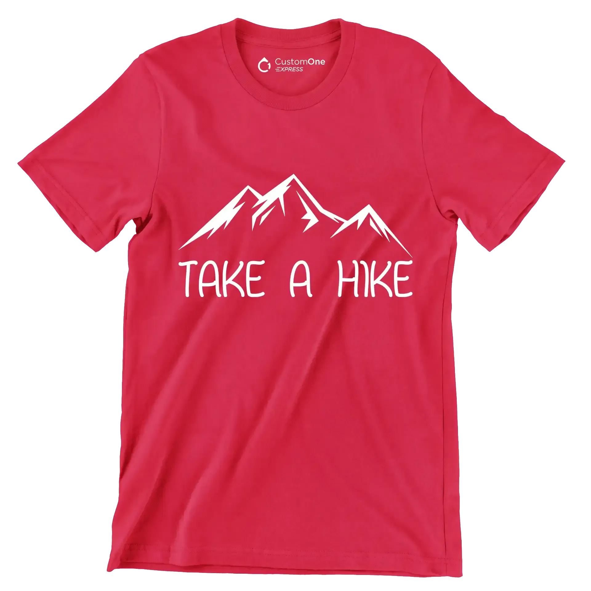 TAKE A HIKE - Hiking Themed T-Shirt-Red-S-Custom One Express
