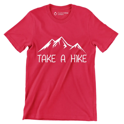TAKE A HIKE - Hiking Themed T-Shirt-Red-S-Custom One Express