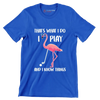 THAT'S WHAT I DO I PLAY AND I KNOW THINGS - Golf Themed T-Shirt-Blue-S-Custom One Express