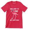 THAT'S WHAT I DO I PLAY AND I KNOW THINGS - Golf Themed T-Shirt-Red-S-Custom One Express