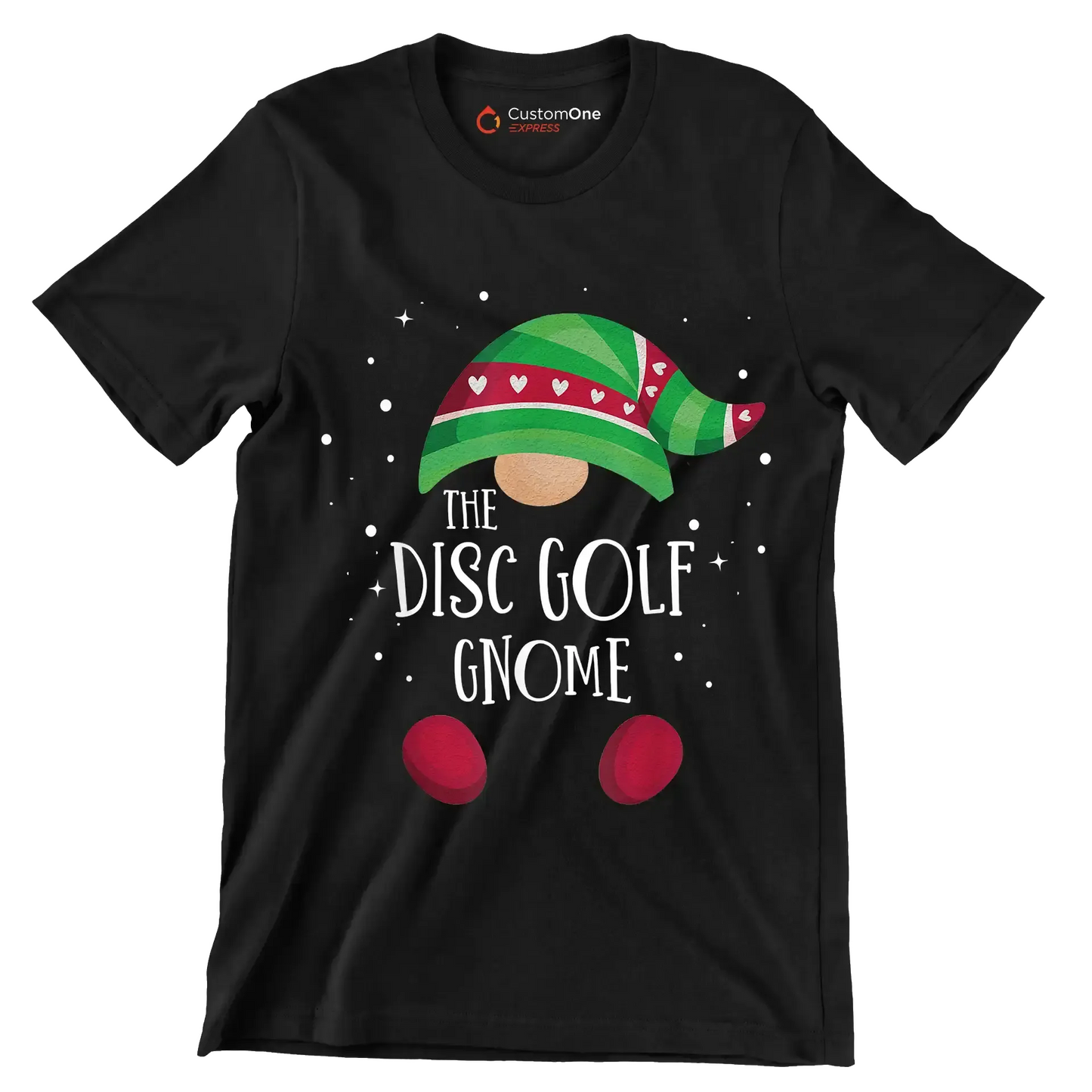 THE DISC GOLF GNOME - Golf Themed T-Shirt-Black-S-Custom One Express