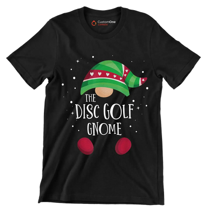 THE DISC GOLF GNOME - Golf Themed T-Shirt-Black-S-Custom One Express